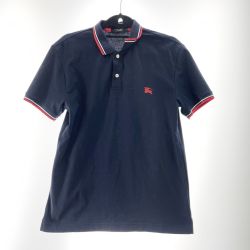 〇〇 BURBERRY BLACK LABEL バーバリーブラックレーベル メンズ ポロシャツ SIZE3 D1P26-125-29 ネイビー Bランク