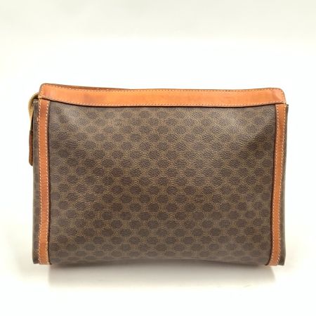  CELINE セリーヌ マカダム柄 トリオンフ クラッチバッグ セカンドバッグ M92 ブラウン