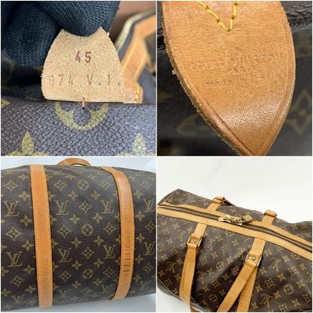  LOUIS VUITTON ルイヴィトン モノグラム サックスプール45  ボストンバッグ M41624 ブラウン