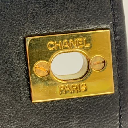  CHANEL シャネル マトラッセ ダイアナフラップ ラムスキン チェーンショルダーバッグ　 ブラック