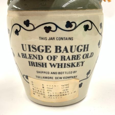  Tullamore Dew タラモア デュー 陶器ボトル アイリッシュ ウィスキー 750ml 43% 未開栓