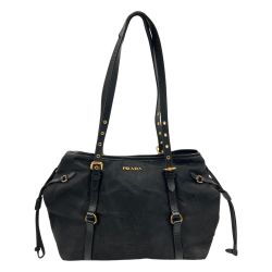 〇〇 PRADA プラダ ショルダー トート ナイロン レザー ショルダーバッグ 180 ブラック 現状渡し ジャンク品 Dランク