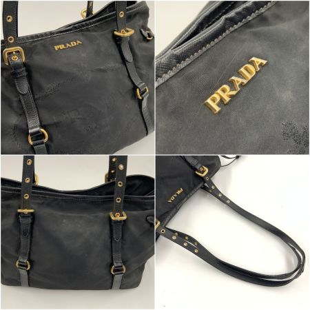  PRADA プラダ ショルダー トート ナイロン レザー ショルダーバッグ 180 ブラック 現状渡し ジャンク品