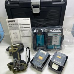 〇〇 MAKITA マキタ 充電式インパクトドライバ 18V 6Ah バッテリ2本 充電器 ケース付 TD173DRGXO オリーブ 未使用品 Sランク