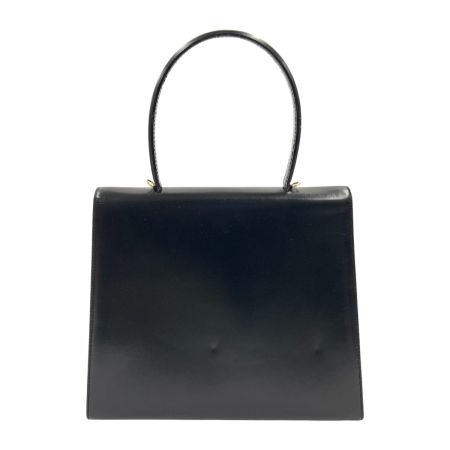  CELINE セリーヌ トップハンドル サークルロゴ ハンドバッグ F-21305 ブラック