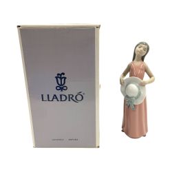 〇〇 LLADRO リヤドロ 麦わら帽子を持つ少女 フィギュリン オブジェ 置物 陶器人形 Bランク