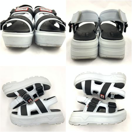  HUNTER ハンター シティ リベル ネオ レザー バックル サンダル 23cm相当 ライトブルー UFD3109LEA ブラック