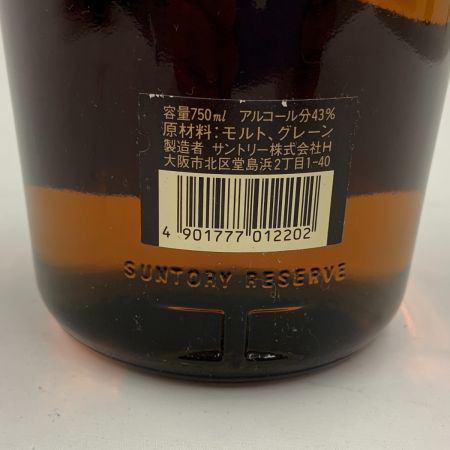 【北海道内限定発送】 reserve サントリーリザーブ SPECIAL Reserve WHISKY ウィスキー 750ｍl 43% 未開栓