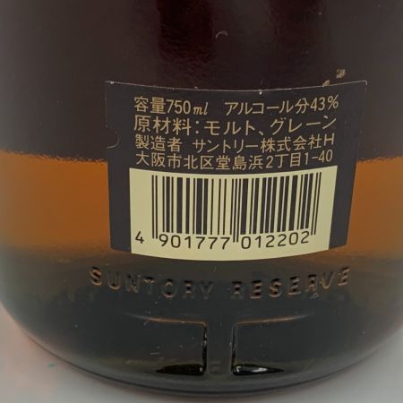 【北海道内限定発送】 reserve サントリーリザーブ SPECIAL Reserve WHISKY ウィスキー 750ｍl 43% 未開栓