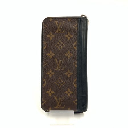  LOUIS VUITTON ルイヴィトン モノグラム マカサー ジッピーウォレット ヴェルティカル ラウンドファスナー長財布 M60109 ブラック x ブラウン