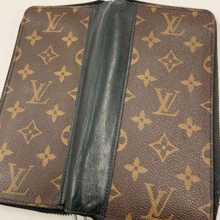  LOUIS VUITTON ルイヴィトン モノグラム マカサー ジッピーウォレット ヴェルティカル ラウンドファスナー長財布 M60109 ブラック x ブラウン