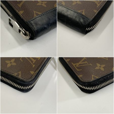  LOUIS VUITTON ルイヴィトン モノグラム マカサー ジッピーウォレット ヴェルティカル ラウンドファスナー長財布 M60109 ブラック x ブラウン