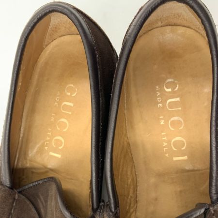  GUCCI グッチ  ホースビット スエード ローファー 1116030 表記サイズ 41 1/2 E ダークブラウン 現状渡し 