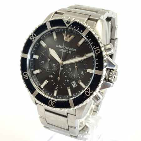  EMPORIO ARMANI エンポリオアルマーニ DIVER 100M アナログクォーツ 腕時計 AR-11360 シルバー