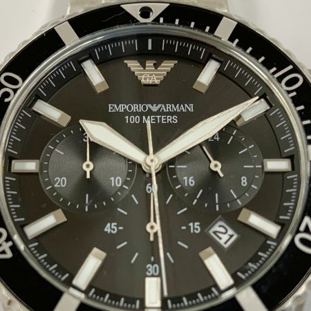  EMPORIO ARMANI エンポリオアルマーニ DIVER 100M アナログクォーツ 腕時計 AR-11360 シルバー