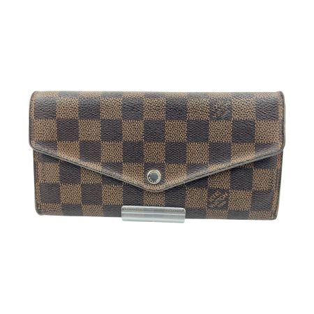  LOUIS VUITTON ルイヴィトン ダミエ ポルトフォイユ サラ 二つ折り財布  N63209 ブラウン イニシャル入り