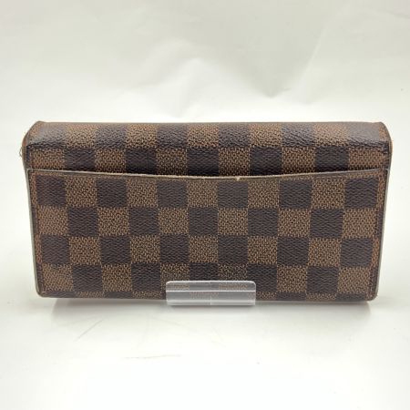  LOUIS VUITTON ルイヴィトン ダミエ ポルトフォイユ サラ 二つ折り財布  N63209 ブラウン イニシャル入り