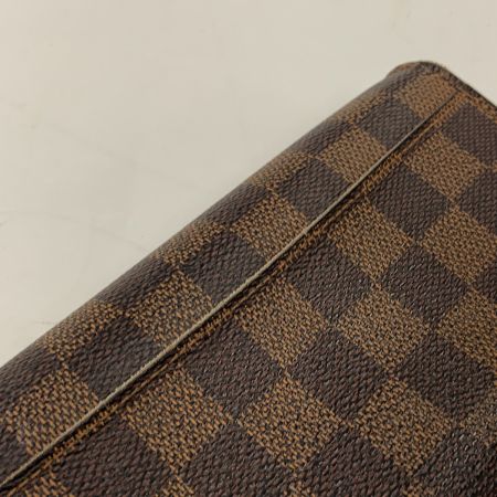  LOUIS VUITTON ルイヴィトン ダミエ ポルトフォイユ サラ 二つ折り財布  N63209 ブラウン イニシャル入り