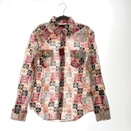  Indian インディアン メンズ シャツ 幾何学模様 サイズL IS-323 未使用品