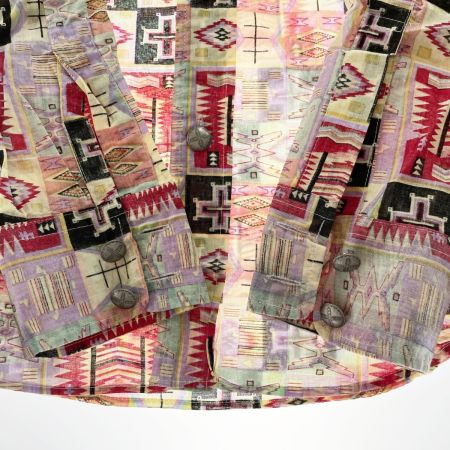  Indian インディアン メンズ シャツ 幾何学模様 サイズL IS-323 未使用品