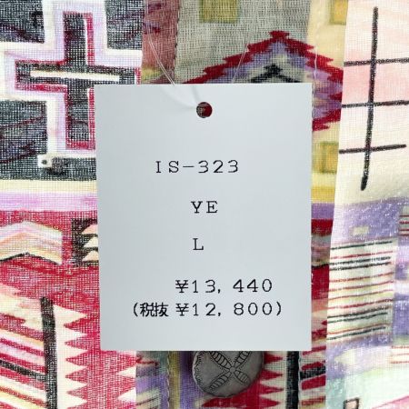  Indian インディアン メンズ シャツ 幾何学模様 サイズL IS-323 未使用品