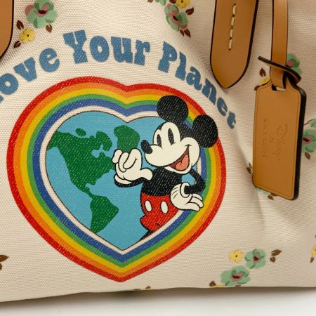  COACH コーチ Disney コラボ フローラル アンド ミッキーマウス トート 30 CH419 ベージュ