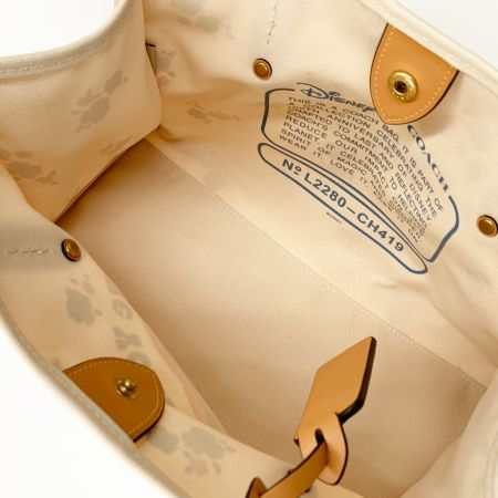  COACH コーチ Disney コラボ フローラル アンド ミッキーマウス トート 30 CH419 ベージュ