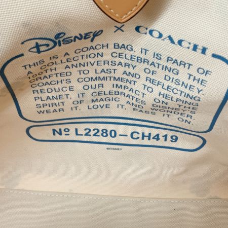  COACH コーチ Disney コラボ フローラル アンド ミッキーマウス トート 30 CH419 ベージュ