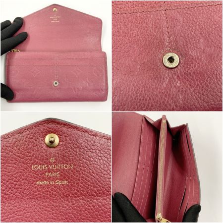  LOUIS VUITTON ルイヴィトン モノグラム アンプラント ポルトフォイユ サラ  二つ折り長財布 M62213 レッド
