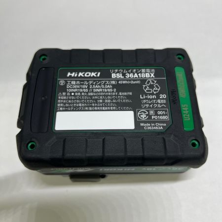  HiKOKI ハイコーキ Bluetooth付き第2世代マルチボルト蓄電池 36V 2.5Ah/18V 5.0Ah BSL36A18BX ブラック 未使用品