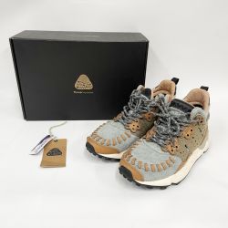 〇〇 Flower MOUNTAIN レディース レザースニーカー サイズ23.5cm FM02002 グレー Aランク