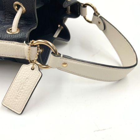  COACH コーチ デンプシー ドローストリング バケット バッグ シグネチャー デニム 2WAY C4101 ネイビー