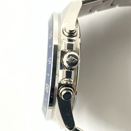  EDIFICE エディフィス CASIO カシオ クロノグラフ クォーツ 腕時計 efv－570d ブルー  x シルバー