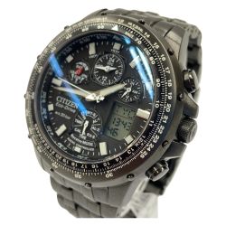 〇〇 CITIZEN シチズン プロマスター スカイナビホーク ソーラー電波クォーツ 腕時計 PMV65-2242 ブラック Bランク