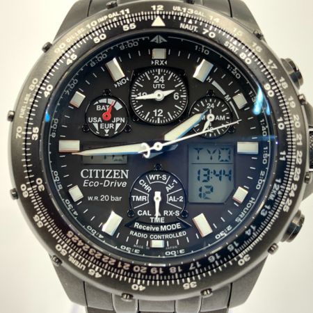  CITIZEN シチズン プロマスター スカイナビホーク ソーラー電波クォーツ 腕時計 PMV65-2242 ブラック