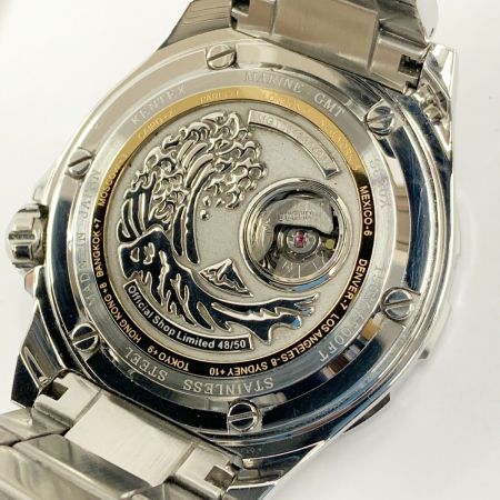  KENTEX マリンGMT ブルーMOP 自動巻き 腕時計 S820X-05 シルバー