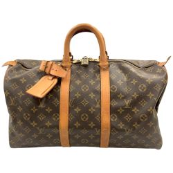 〇〇 LOUIS VUITTON ルイヴィトン モノグラム キーポル バンドリエール45 ボストン バッグ  M41418 ブラウン Cランク