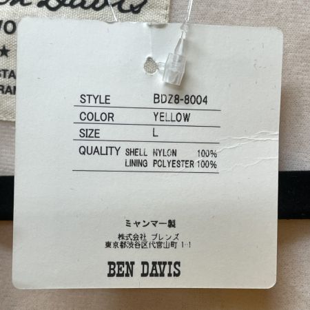  BEN DAVIS ベンデイビス メンズ コーチジャケット SIZE L BDZ8-8004 イエロー