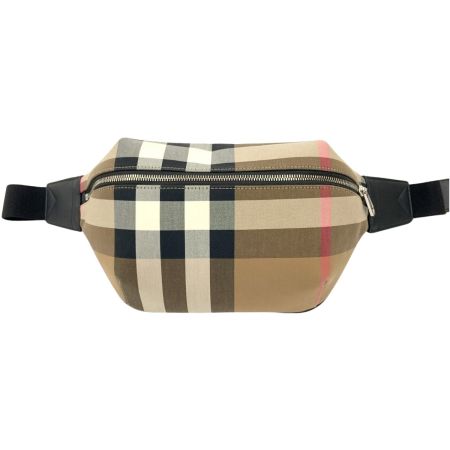  BURBERRY バーバリー チェック クロスボディー 斜め掛け バッグ ウェストバッグ 8084555 ベージュ