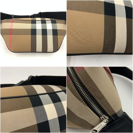  BURBERRY バーバリー チェック クロスボディー 斜め掛け バッグ ウェストバッグ 8084555 ベージュ