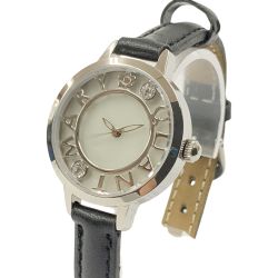 〇〇 MARY QUANT マリークワント レディース クォーツ 腕時計 30M/100FT ホワイト x ブラック Aランク