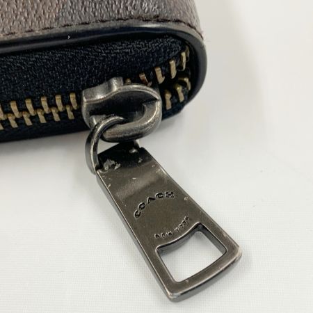  COACH コーチ シグネチャー ラウンドファスナー 長財布  F58112 ブラウン x ブラック