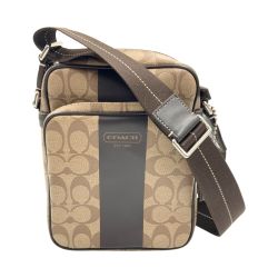〇〇 COACH コーチ シグネチャー ヘリテージストライプ ショルダーバッグ F70589 ベージュ Bランク