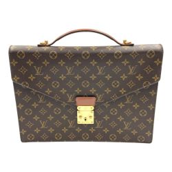 〇〇 LOUIS VUITTON ルイヴィトン モノグラム ポルトドキュマン バンドリエール ビジネスバッグ M53338 ブラウン 現状渡し  Cランク