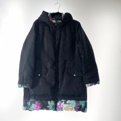  LEONARD レオナール LEONARD SPORT レディース ダウンコート 花柄 SIZE 42 ブラック Aランク
