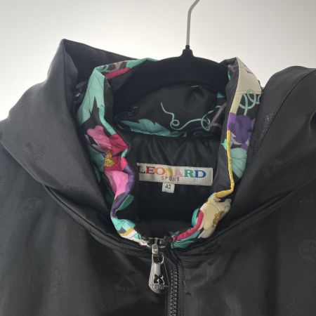  LEONARD レオナール LEONARD SPORT レディース ダウンコート 花柄 SIZE 42 ブラック
