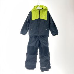 〇〇 Columbia コロンビア キッズ ダブルフレーク セット スキーウェア 上下セット サイズXXS SY1093 ブラック×グリーン Bランク