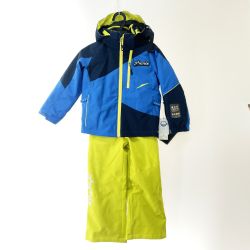 〇〇 PHENIX フェニックス キッズ スキーウエア Demonstration Kid's Two-piece 2P 上下セット サイズ110cm PS6G22P71 ブルー×イエロー Sランク