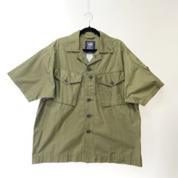 〇〇 ROYALNAVY メンズ ミリタリーシャツ サイズS RNFS004 カーキ Bランク