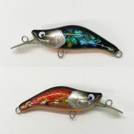  麗s LureCraft レイズルアークラフト 2個セット 左右非対象カラー シェル 45mm ルアー ミノー 未使用品